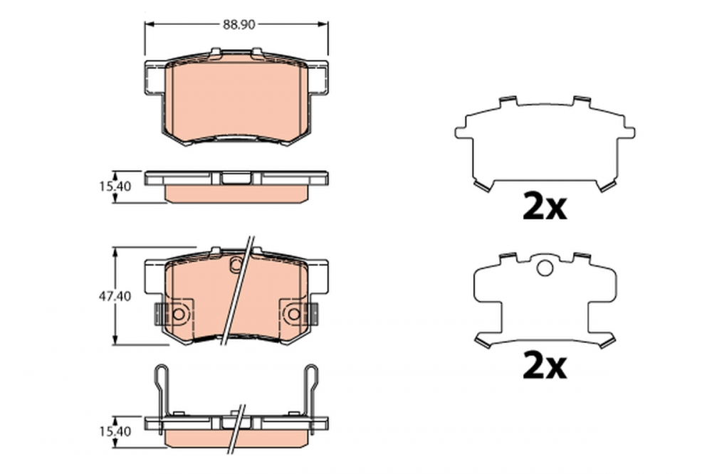 Set placute frana spate TRW GDB3516 [1]