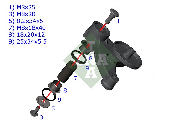 Set reparatie brat tensionare curea transmisie INA 533011710 [2]