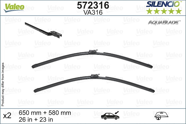 SET STERGATOARE VALEO SILENCIO AQUABLADE 650/580 MM [3]