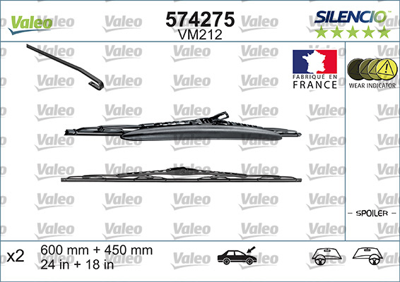 SET STERGATOARE VALEO SILENCIO CONVENTIONAL 600/450 MM VM212 [2]