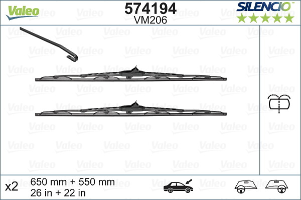 SET STERGATOARE VALEO SILENCIO CONVENTIONAL 650/550 MM VM206 [1]