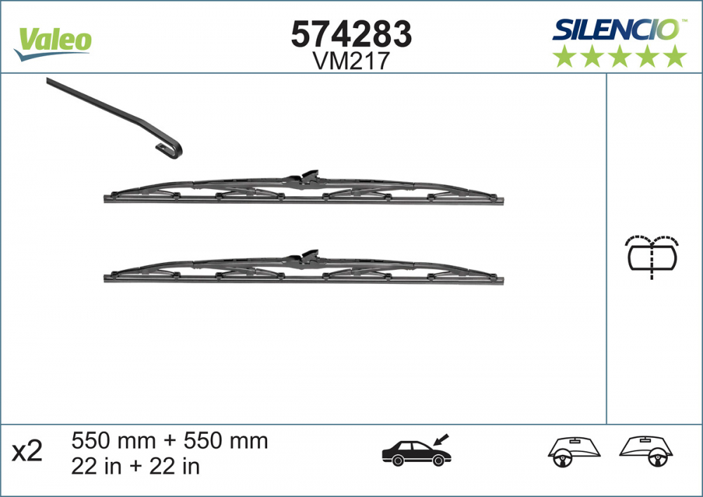 SET STERGATOARE VALEO SILENCIO CONVENTIONAL 700/650 MM VM218 [3]