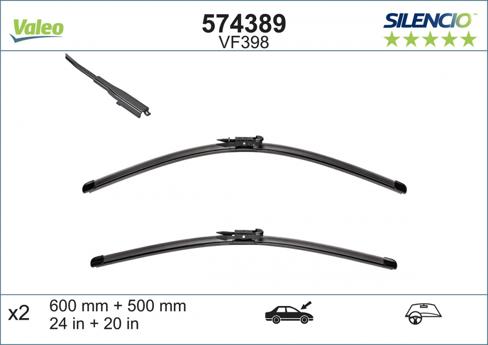 SET STERGATOARE VALEO SILENCIO FB OE 600/500 MM VF398 [14]