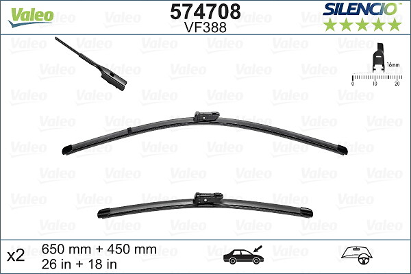 SET STERGATOARE VALEO SILENCIO FB OE 650/450 MM VF388 [5]