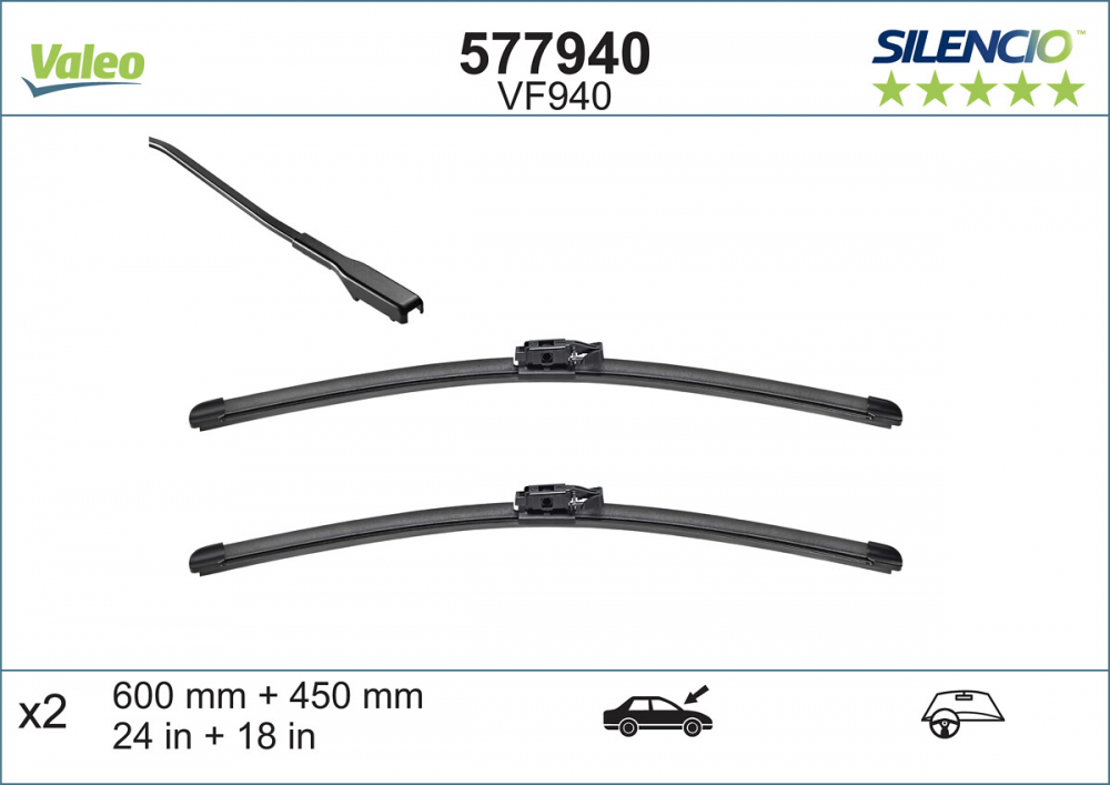 SET STERGATOARE VALEO SILENCIO X.TRM 600/450 MM VF940 [6]