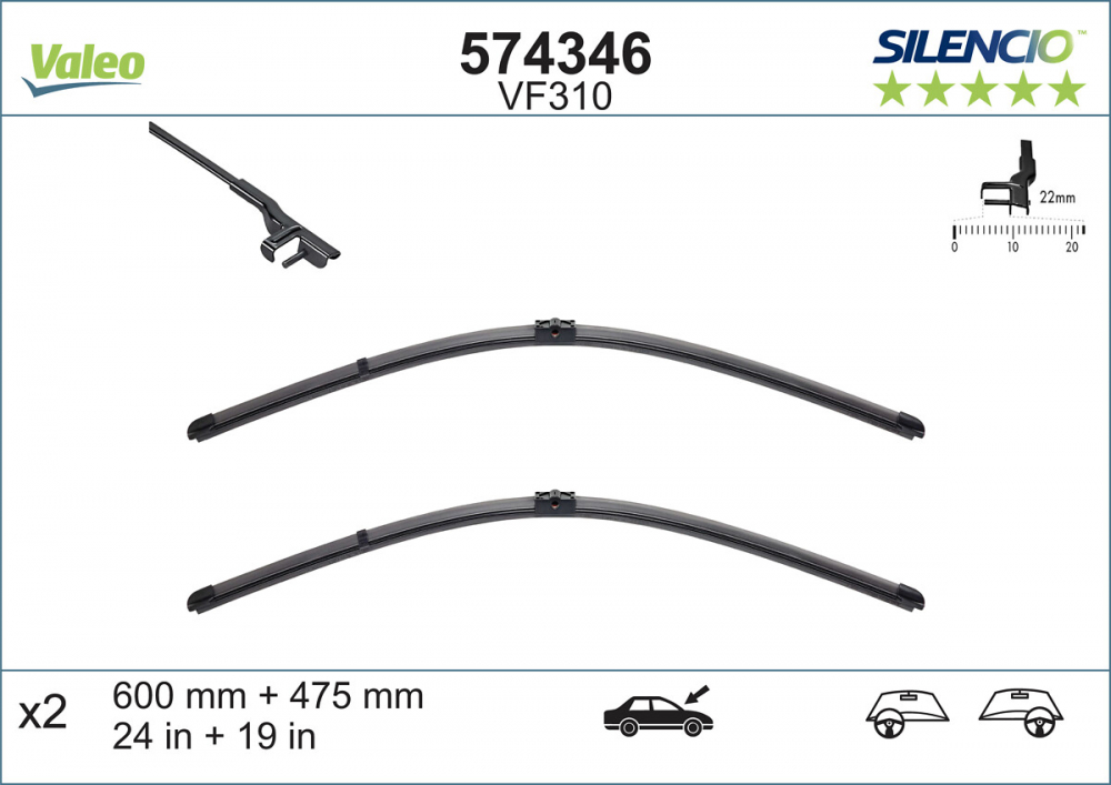 SET STERGATOARE VALEO SILENCIO X.TRM 600/475 MM VF310 [10]