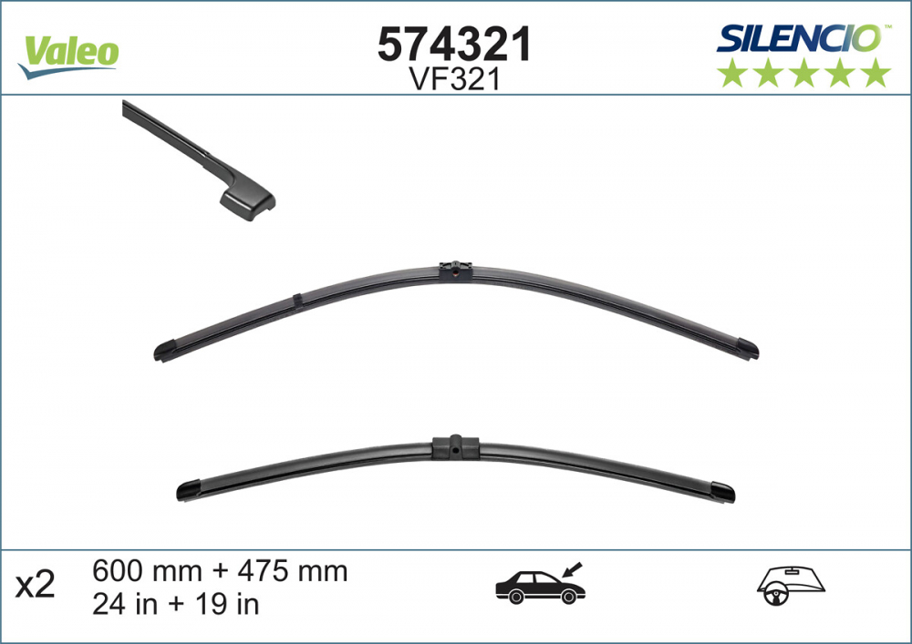 SET STERGATOARE VALEO SILENCIO X.TRM 600/475 MM VF321 [1]