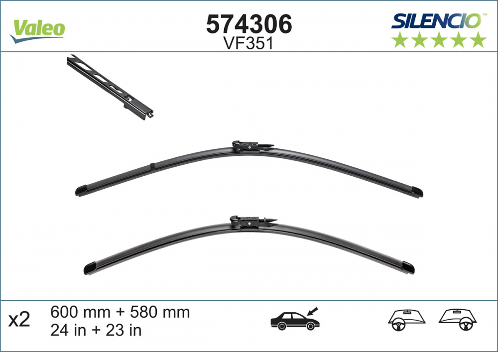 SET STERGATOARE VALEO SILENCIO X.TRM 600/580 MM VF351 [15]
