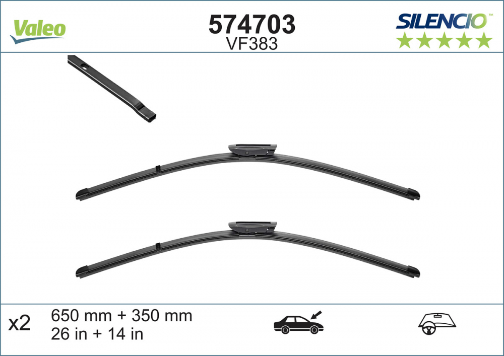 SET STERGATOARE VALEO SILENCIO X.TRM 650/350 MM VF383 [14]