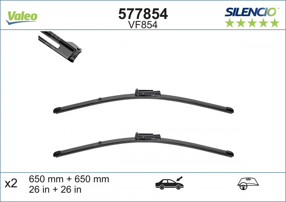 SET STERGATOARE VALEO SILENCIO X.TRM 650/650 MM VF854 [12]