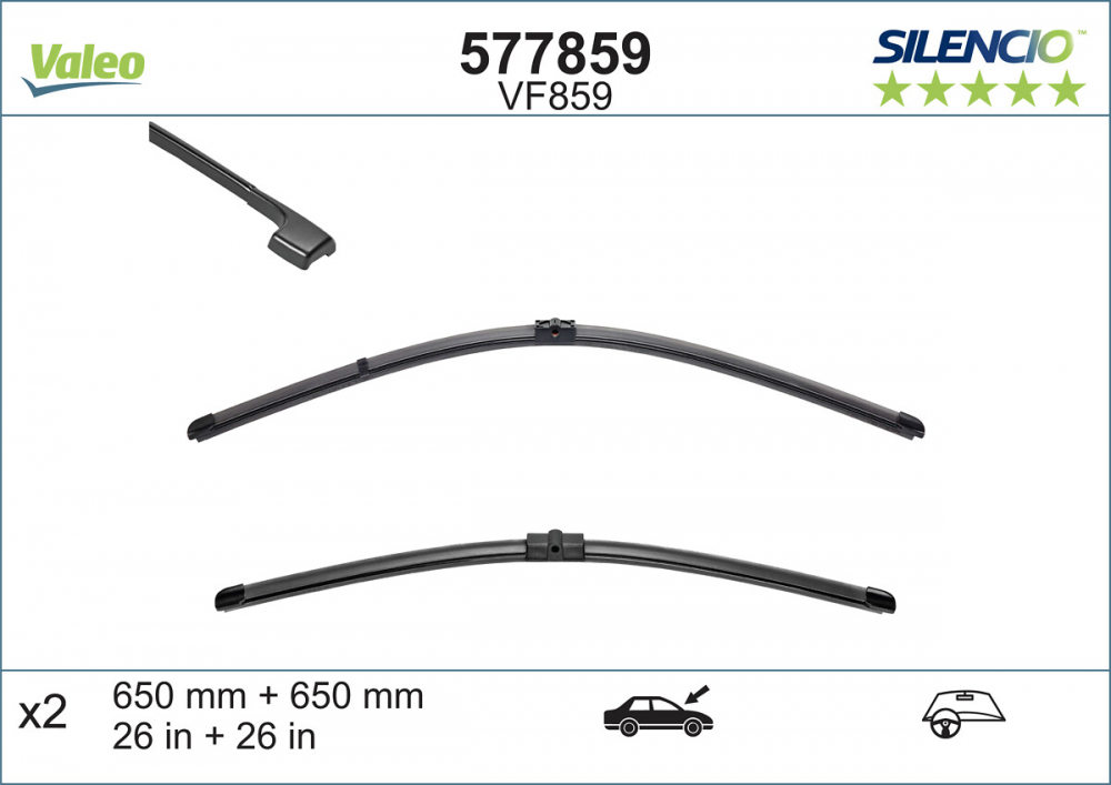 SET STERGATOARE VALEO SILENCIO X.TRM 650/650 MM VF859 [6]