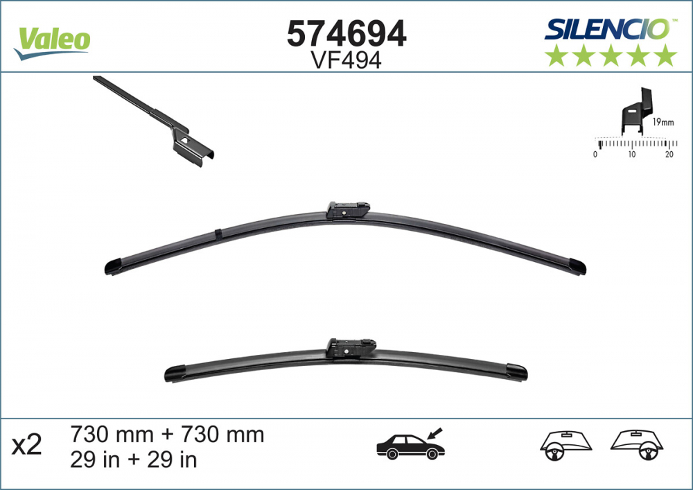 SET STERGATOARE VALEO SILENCIO X.TRM 730/730 MM VF494 [14]
