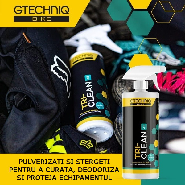 Solutie antibacteriana curatare si dezodorizare echipament sportiv Gtechniq Tri Clean AB, 500ml [2]