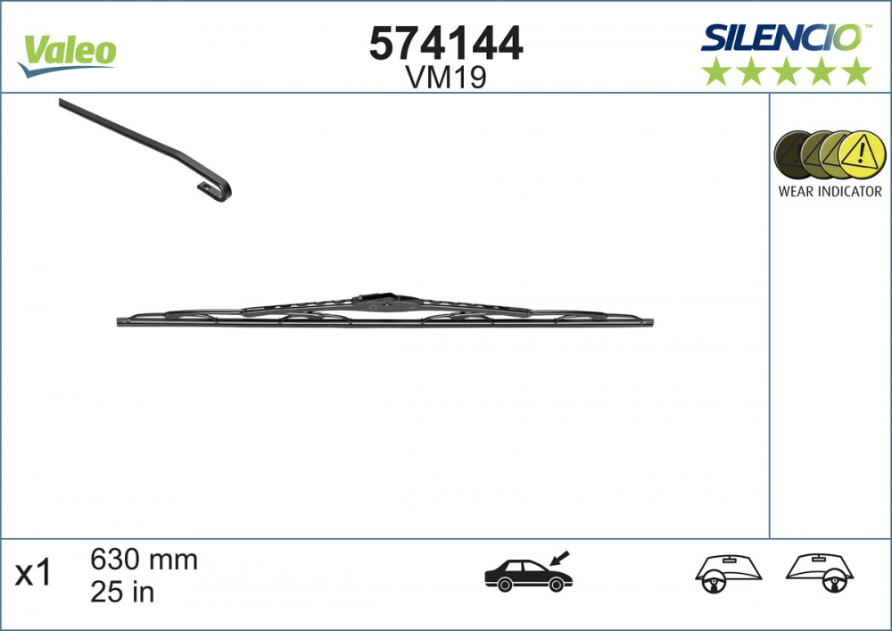 STERGATOR PARBRIZ VALEO SILENCIO CONVENTIONAL 630 MM VM19 [1]