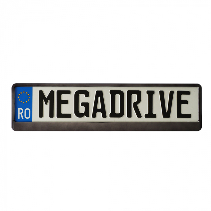 Suport Numar Inmatriculare Mega Drive Metalizat Graphite 1 Buc [2]