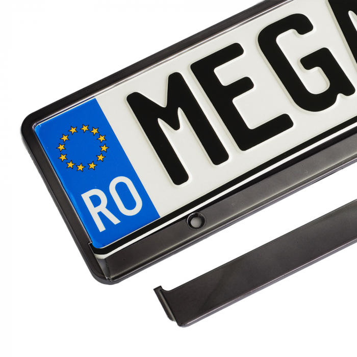 Suport Numar Inmatriculare Mega Drive Metalizat Graphite 1 Buc [5]