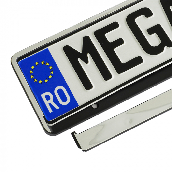 Suport Numar Inmatriculare Mega Drive Silver 1 Buc [5]