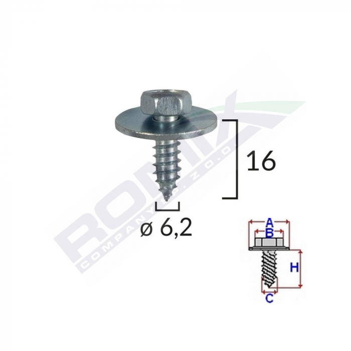 Surub Cu Cap Hexagonal Mb 6.2 Mm Set 10 Buc [2]