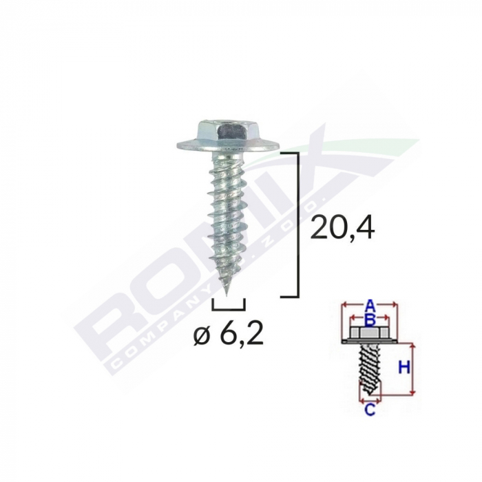 Surub Cu Saiba Alfa Romeo Fiat 6.2X20.4Mm Set 10 Buc [2]