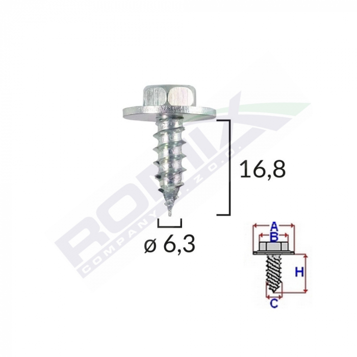 Surub Cu Saiba Universal 6.3X16.8Mm Set 10 Buc [1]
