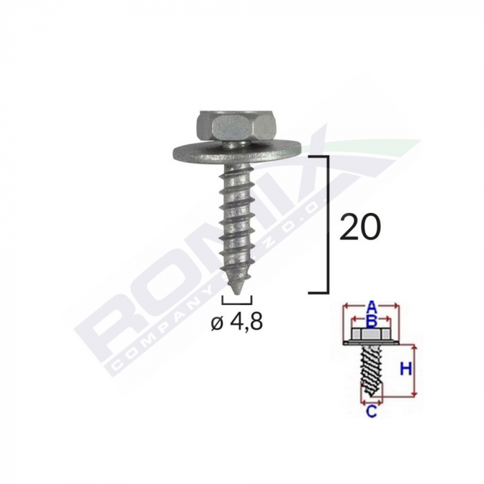 SURUB FIXARE ELEMENTE MOTOR PENTRU TOYOTA 4.8X20MM SET 10 BUC [2]