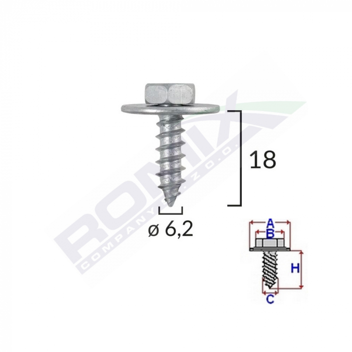 Surub Fixare Elemente Motor Pentru Toyota 6.2X18Mm Set 10 Buc [2]