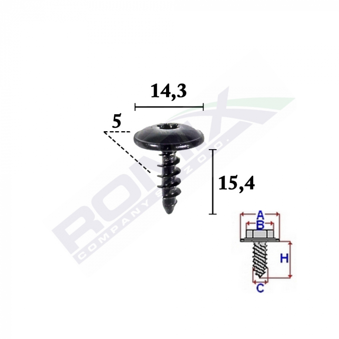 Surub Fixare Pentru Audi,Vw, Skoda5X15.4Mm Set 10 Buc [2]
