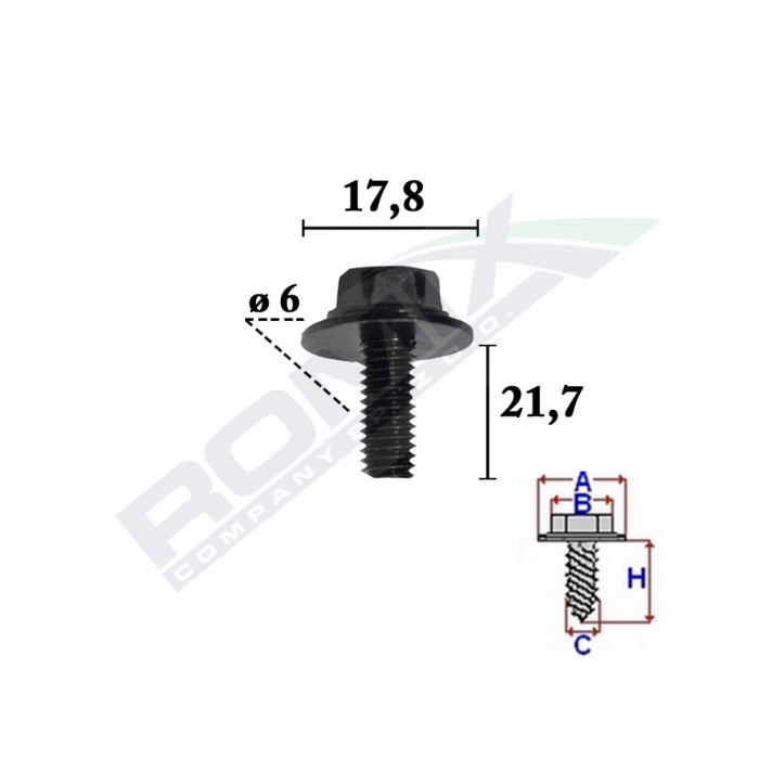 Surub Fixare Pentru Mazda6X21.7Mm Set 10 Buc [2]