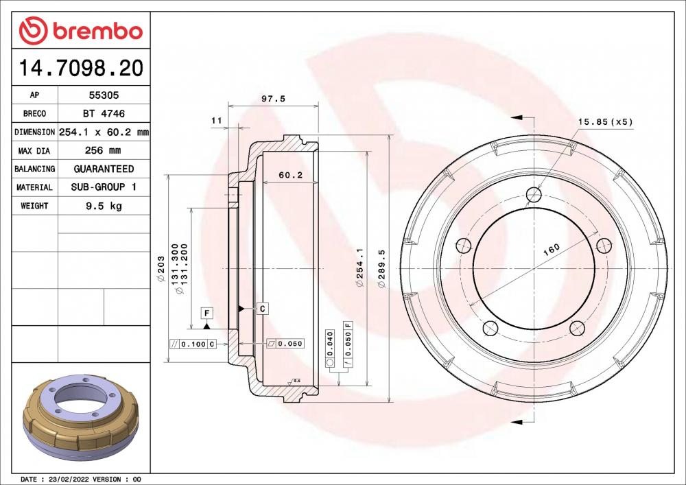 Placute frana BREMBO 14.7098.20 [2]