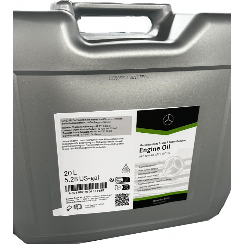 Ulei motor OE Mercedes 10W40 DTFR 15C110 (228.51) - 20 Litri [2]
