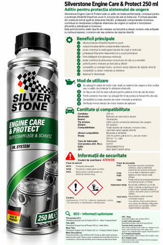 Chimice auto - Solutie protectie motor Silverstone Engine Care & Protect - 250 ml