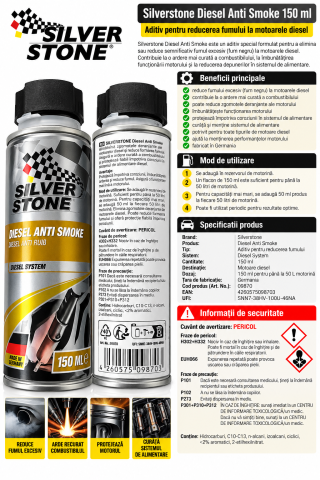 Chimice auto - Aditiv stop fum Silverstone Diesel Anti Smoke - 150 ml