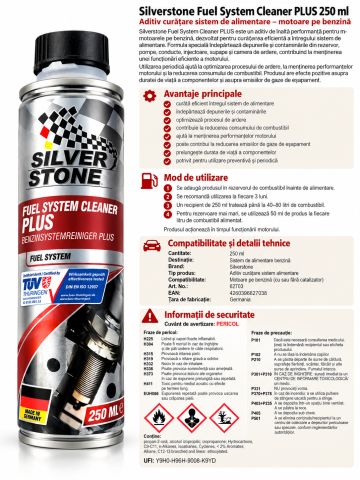 Chimice auto - Aditiv curățare sistem alimentare benzină Silverstone Fuel System Cleaner PLUS - 250 ml