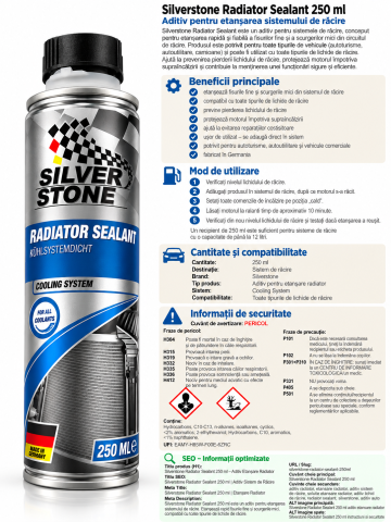 Chimice auto - Aditiv etanșare sistem de răcire Silverstone Radiator Sealant - 250 ml
