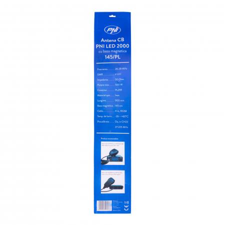 Antena Cb Pni Led 2000, Lungime 90 Cm, Iluminare In Timpul Emisiei, Cu Magnet Inclus [3]