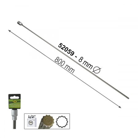 ACCESORII - Bara De Forta T Cu Patrat Extralung 12 Fete - 800 Mm 1/2 8 Mm Jbm