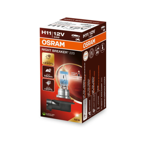 BECURI AUTO - Bec 12V H11 55 W Night Breaker +220% Osram
