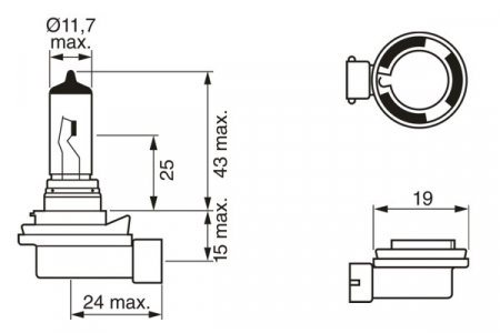 Bec 12V H8 35W Eco Bosch [1]