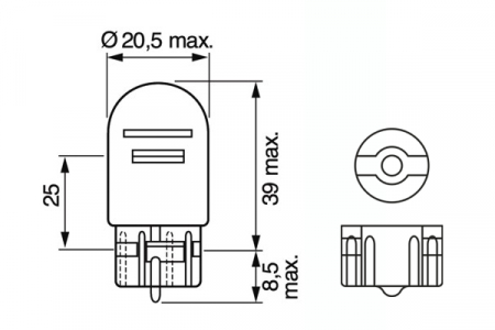 Bec 12V W21/5W 5W / 21W Eco Set 10 Buc Bosch [2]