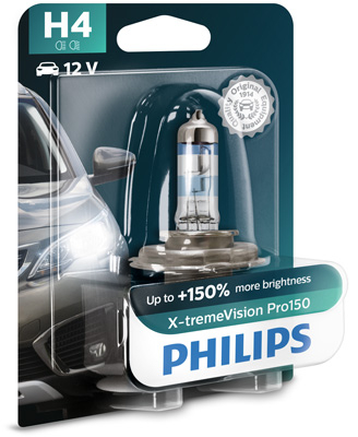 BECURI AUTO - Bec Far H4 60/55W 12V X-Treme Vision Pro150 (Blister) Philips