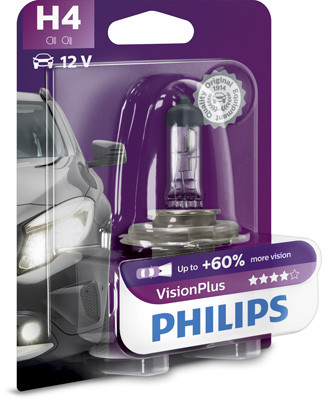 ACCESORII - Bec Far H4 P43T 60/55W 12V Vision Plus Philips