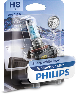 BECURI AUTO - Bec Far H8 Pgj19-1 35W 12V White Vision Ultra Philips