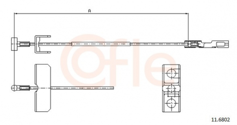 Cablu frana de mana - Cablu frana mana COFLE 11.6802