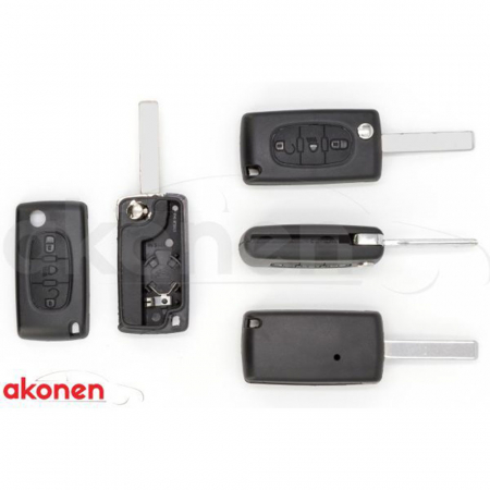 ACCESORII - Carcasa Cheie Contact Pentru Citroen Berlingo / C2 / C3. 3 Butoane. Cu Cheie