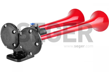 Claxon Rosu Camion Cu Doua Goarne 24V 1A [3]