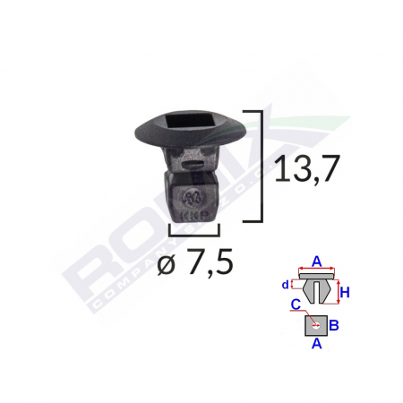 CONSUMABILE SERVICE - Clema Fixare Elemente Roata Pentru Grup Vag 7.5X13.7Mm Negru Set 10 Buc