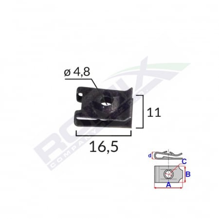ACCESORII - Clema Fixare Pentru Audi, Vw, Skoda 4.8X11X16.5Mm Negru - Set 10Buc