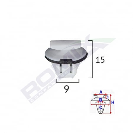 ACCESORII - Clips Fixare Bara Protectie Pentru Nissan 9X15Mm Alb Set 5 Buc