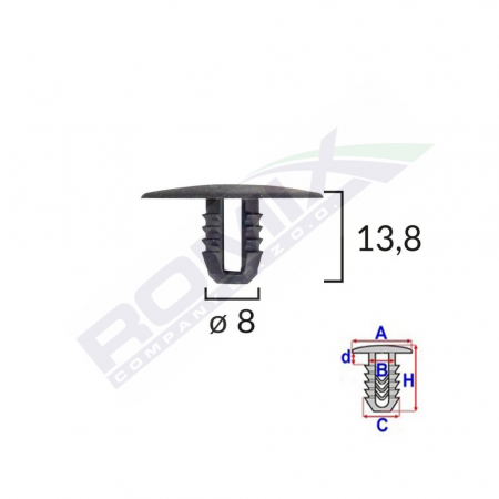 ACCESORII - Clips Fixare Capac Motor Pentru Ford 8X13.8Mm - Negru Set 10 Buc