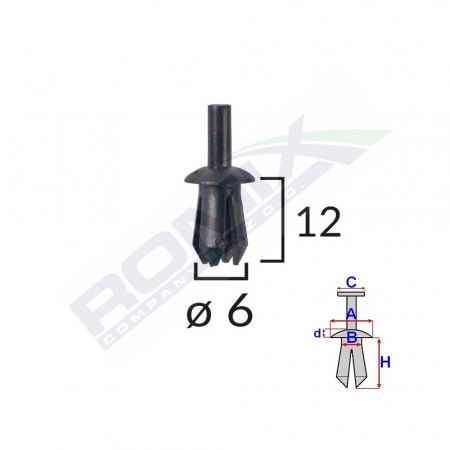 ACCESORII - Clips Fixare Elemente Exterioare Pentru Opel 8X12Mm - Negru Set 10 Buc